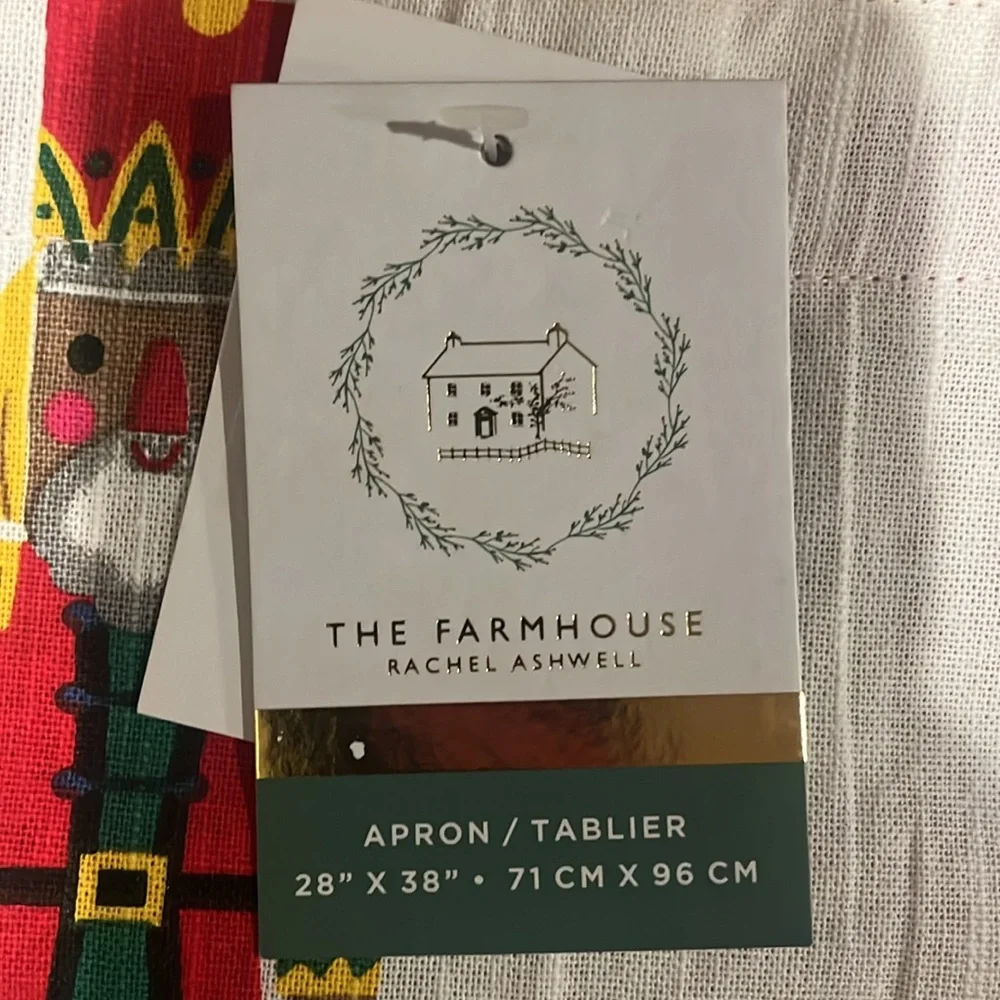 Rachel Ashwell The Farmhouse NUTCRACKER Full Bib Apron; NWT, New